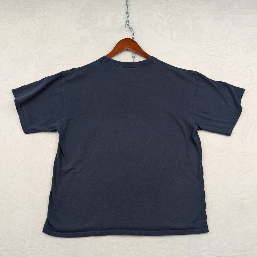 VTG Nike T-Shirt Men's L Navy Faded Blue Ath Dept Graphic Swoosh Streetwear Y2K